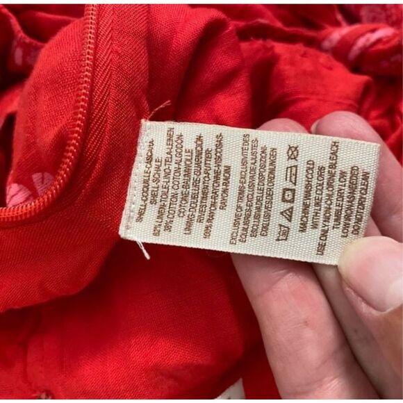 Free People REVOLVE Linen Jumpsuit Red Feel The Sun Size 4 - Picture 10 of 10